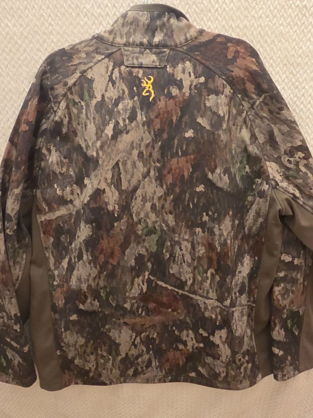 Browning Men's 2XL Camo Full Zip Jacket Ribbed Inside Chest Pockets Hunting